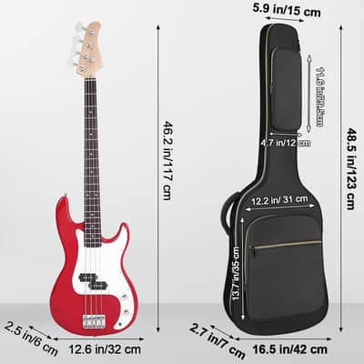 Bass Guitar Case, Bass Guitar Gig Bag 0.35 Inch waterproof Thick Padding Backpack Soft Electric Bass Guitar Bag Dual Adjustable Shoulder Strap Pocket & Back Hanger Loop Black image 2