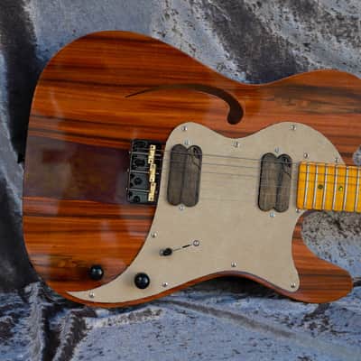 GB Liuteria Traditional Tele semi hollow rosewood and purple resin image 11