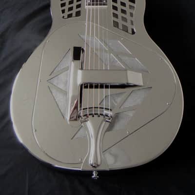 Tricone Metal Resonator Guitar - Nickel & Chrome Brass Body image 5