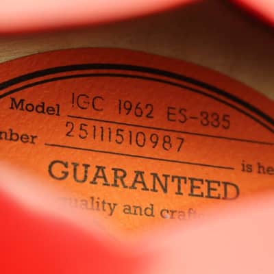 USED Epiphone IGC 1962 Gibson ES-335 Reissue (987) image 7