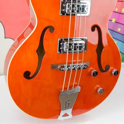 Used Gretsch G5123B Limited Edition Electromatic Bass, Orange, Hard Case image 5