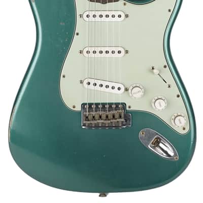 New Fender Custom Shop Andy Hicks Masterbuilt 1960 Stratocaster Journeyman Relic Sherwood Green Metallic Brazilian Rosewood Birdseye Neck image 2