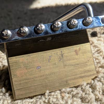 ABM 5200 2-Point Modern Tremolo Guitar Bridge. Chrome, Solid Bell-Brass Guitar Bridge, Complete image 8