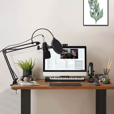 Live Audio BM-800 All Black Series Set Equipment Condenser Microphone Set with Accessories as Shown image 16