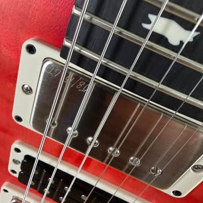 PRS S2 Wood Library Special Semi-Hollow Quilted Top Ebony Fretboard Satin Bonnie Pink Cherry Burst  S2088417 image 6