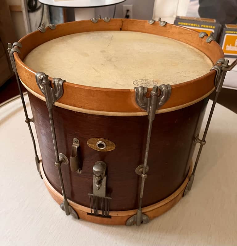 Vintage 50's Slingerland 14" Marching Snare Original Calf Heads image 1
