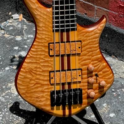 Warrior Dran Michael 5-String Bass 2020 - outstanding Quilty Maple example boy do we luv these Basses ! image 1