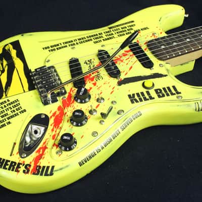 Custom Painted and Upgraded Fender Squier Strat CXS Series Custom  Aged and Worn With Graphics And Matching Headstock image 13