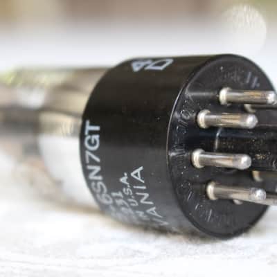 1944 Sylvania JAN-CHS 6SN7GT VT-231 – 2-Hole Black T-Plates, Bottom Foil Getter – Amplitrex Tested image 5