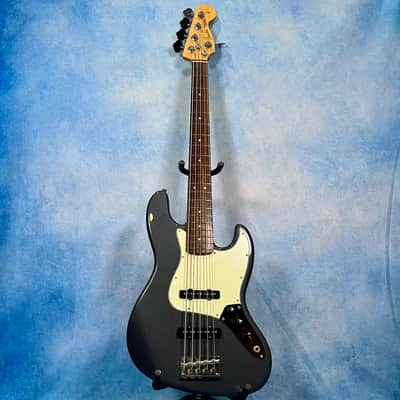 Fender MIJ Hybrid '60s Jazz Bass V 2020 Charcoal Frost Metallic image 1