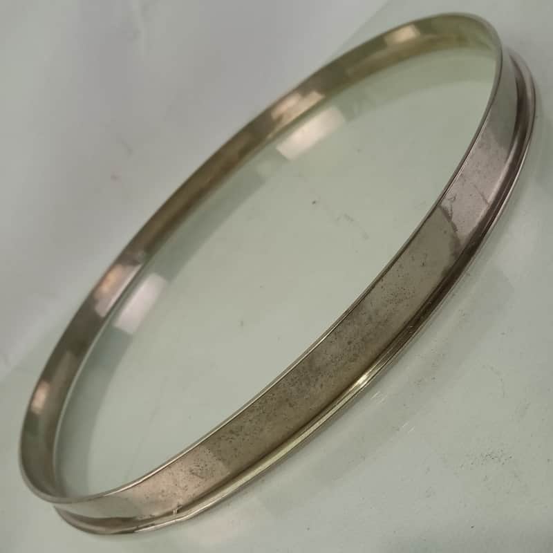 Leedy 2x 11" Single-Flange NOB Tom Drum Batter Rims/Hoops Brass Nickel Vintage image 1