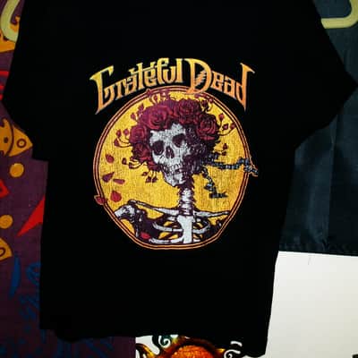 grateful dead mint official skull & roses wood feel youth L girls tee - bob weir kingfish truckin rock jerry garcia image 1