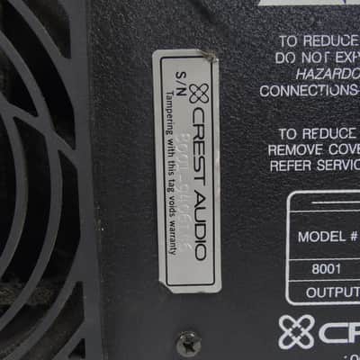 CREST AUDIO PRO SERIES 8001  power amplifier image 9