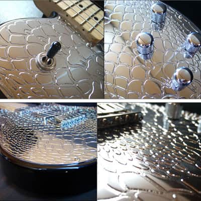 Spear RT-ST Steel Top Electric Guitar Snake Skin Telecaster Mirror Unique Design image 4