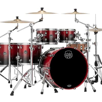 Mapex Saturn Studioease 5-Piece Shell Pack (No Snare) - Scarlet Fade (SR628XURQ) image 2