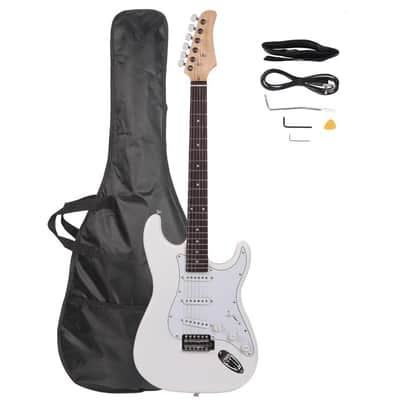 Cxxss Rose Wood Fingerboard Electric Guitar White +Gigbag +Cord+Strap+Accessor image 1