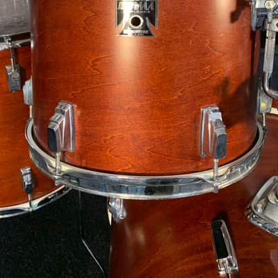 Vintage 1980's TAMA Royalstar 7-Piece 8/10/12/13/16/22 Drum Kit Set in Super Mahogany Satin w/ Metal Snare Drum image 8
