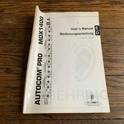 BEHRINGER MDX1400 AUTOCOM PRO MANUAL/ TECHNICAL BOOKLET- MAKE OFFER! image 1