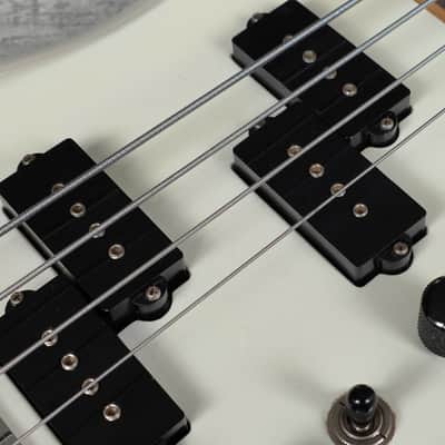 1985 BC Rich Japan NJ Series Mockingbird Bass w/Varitone (Aged White) image 4