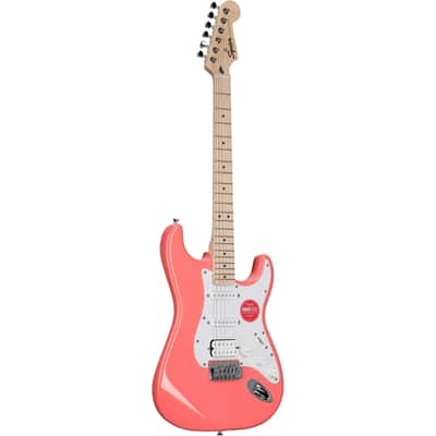 Squier Sonic Stratocaster HSS Electric Guitar, Tahitian Coral image 2
