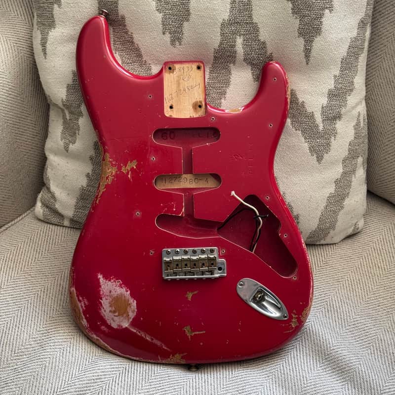 Fender Custom Shop 1960 Heavy Relic Stratocaster Body with hardware  ‘60 Strat 2013 - Faded Dakota Red Nitro image 1