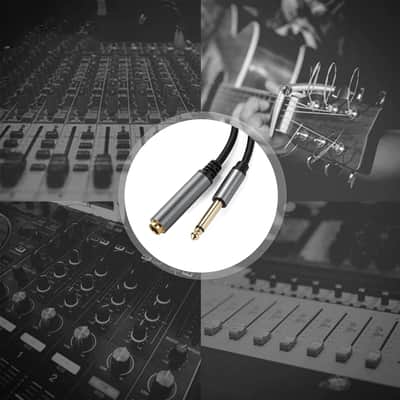 2 Pcs 6.35mm Mono Audio Cable,1/4 Inch TS Mono Male to Female Adapter,Guitar Extension Cable Cord,Gold Plated Audio Cable Stereo Extender for Amplifiers,Guitar Amp,Piano or Mixing Console(30CM) image 7