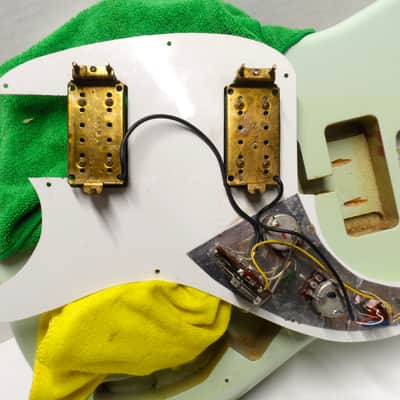 Ibanez Loaded Pickguard (2) V2 Humbuckers Pickups Double Cream White Bobbins like DiMarzio Super Distortion MIJ 80s Vintage removed from a 1982 Sky Blue Blazer BL470SB Guitar image 19