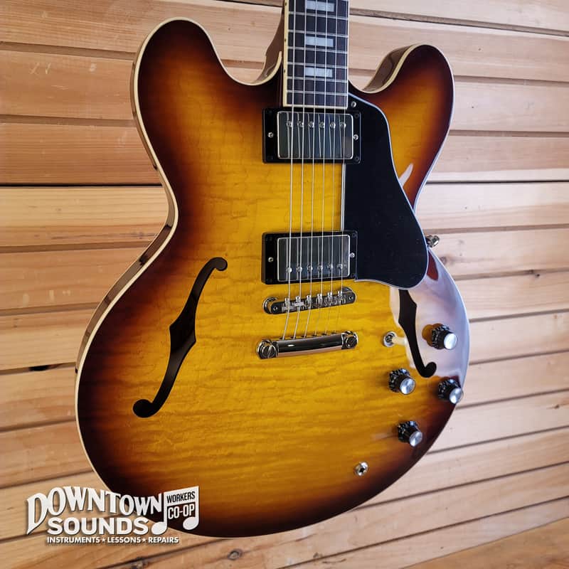 Gibson ES-335 Figured Semi-Hollow Electric Guitar with Gibson Hard Case - Iced Tea image 1