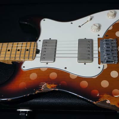 Friedman USA Custom Shop Vintage S in White Polka Dot over 3 Tone Burst image 6