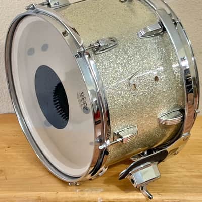 Vintage 1968 Ludwig 12" Tom Silver Sparkle white Interior for drum set kit 60s image 6