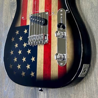 USA Flag Electric Guitar - Tele style - Red white and blue image 4