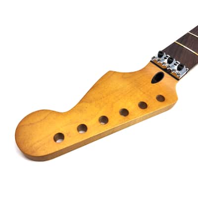Brio Floyd Rose Nut Locking Nut S-Style Guitar Neck Rosewood Neck 12" Radius 10  mm Holes 22 Frets Satin Finish image 3