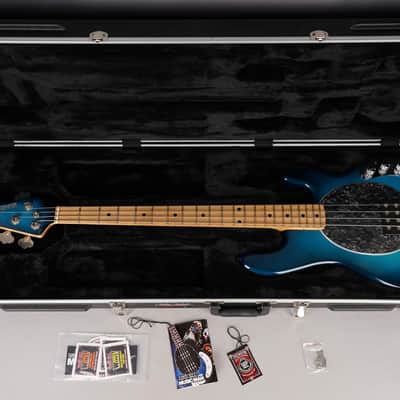 Ernie Ball Music Man USA StingRay 4 H Bass w/ Piezo - 2002 - Blue Dawn Sparkle image 19