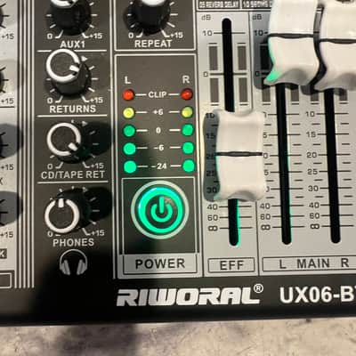 Riworal UX06-BT 6 Channel Passive Mixer with fx and Bluetooth image 3