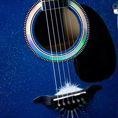 Esteban American Legacy Starlight Limited Edition Acoustic Electric Guitar Blue Sparkle image 8