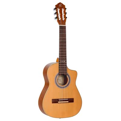 Ortega Requinto Series Pro Solid Top Acoustic-Electric Nylon String Guitar w/ Bag