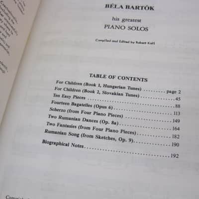 Bela Bartok His Greatest Piano Solos Sheet Music Song Book Songbook image 3