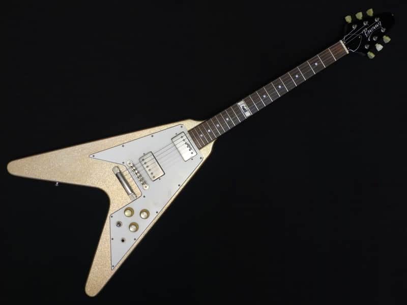 1999 Burny Japan Flying V LV-115KK L’Arc-en-Ciel Ken Signature Sparkle Gold w/gigbag image 1