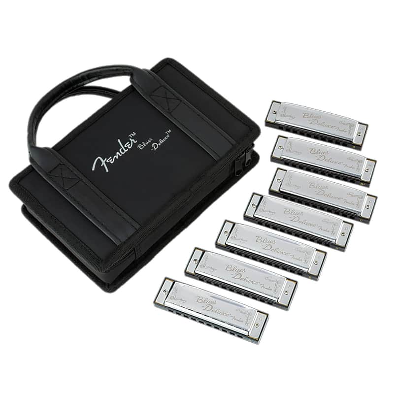Fender Blues Deluxe Harmonica 7 Pack with Case image 1