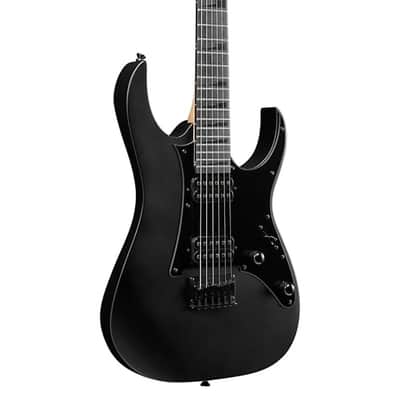 Ibanez RG Gio GRGR131EX-BKF 6-String Solid Body Electric Guitar with Bound Purpleheart Fretboard, Right-Handed, Black Flat image 4