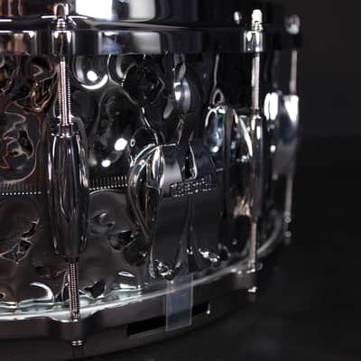 Gretsch 14" x 6.5" Hammered Chrome over Brass Snare Drum image 3