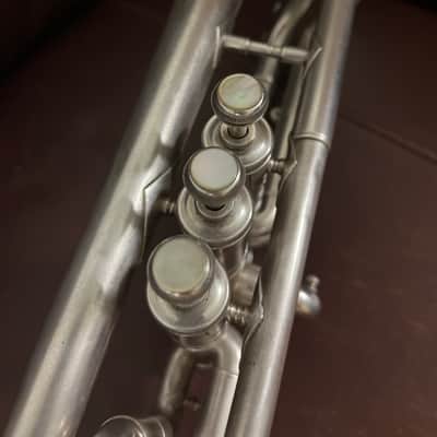 Conn Victor (model 4A) Bb and A cornet (1923) SN 199151 (Silver plated) (very rare) (opera glass - micro tuner)(professional) image 11