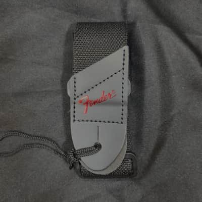Fender Black 58" Long 2" Wide Guitar Strap - Red logo image 1