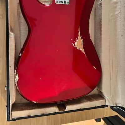 Fender Custom Shop LIMITED Edition '62 P Bass Relic- Aged Candy Apple Red 2025 STUNNING!!  PLEK & Hipshot UPgrade RARE FIND! image 6