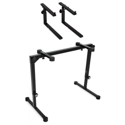 K&M 18820 Omega Pro Keyboard Stand and 2nd Tier Bundle - Black image 1