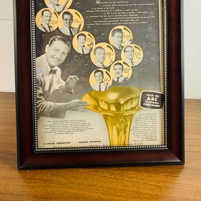 |Original| Color 1960 Down Beat Magazine LeBlanc  Horns Promotional Ad Feat. Lawrence Welk |Framed| image 1