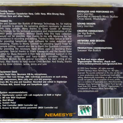 Nemesys Gary Garritan's GigaHarp GigaSampler GigaStudio Sample Library/Sound Library/Sampling CD 1999 image 3