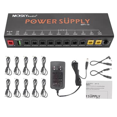 Mosky MPT-10 Guitar Effect Pedal Power Supply 10 Isolated DC Outputs/ 5V USB Out image 2