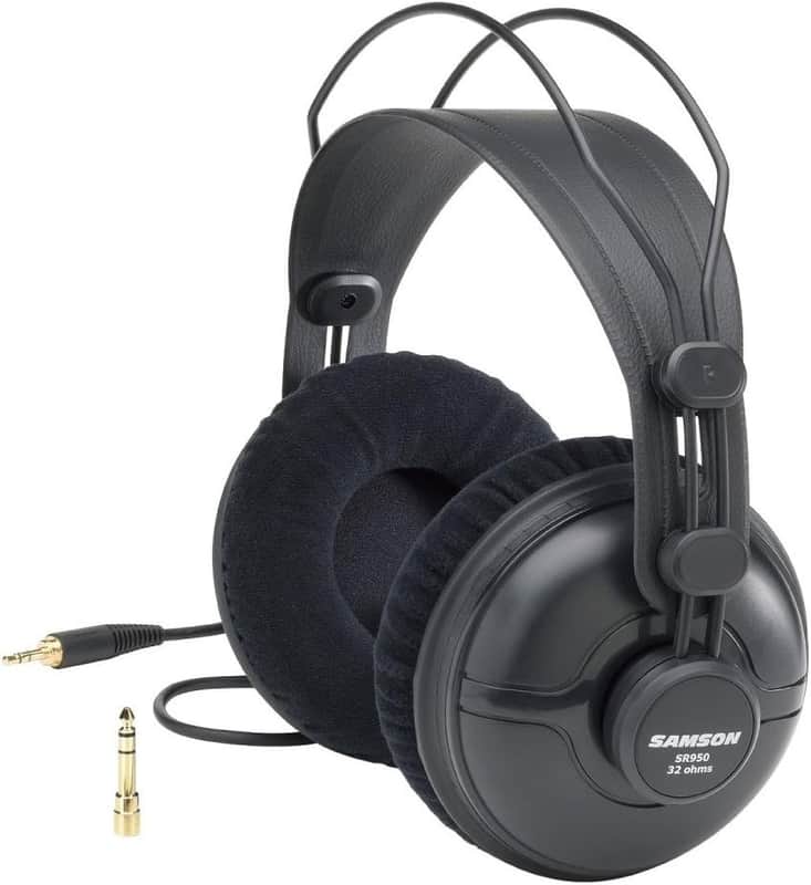 Samson SR950 Professional Studio Reference Headphones 3.5mm or 1/4" connectivity