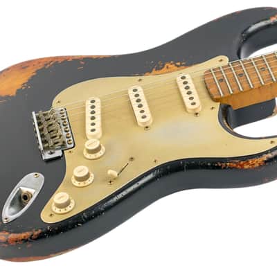 New Fender Custom Shop  Andy Hicks Masterbuilt '50s Stratocaster Heavy Relic Black/Violin Burst #R132336 image 2